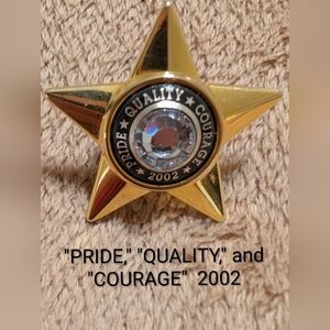 Gold Star Badge with Rhinestone